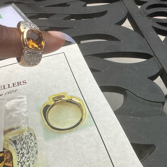 14k yellow gold 3.50 Ct citrine ring - size 6.25 - Picture 7 of 16